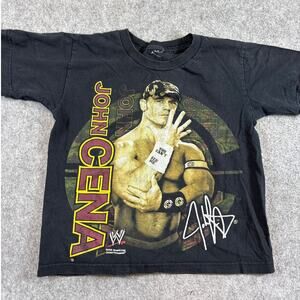 VTG 90s WWE John Cena Wrestling Youth Black You Cant See Me Graphic Tee Large